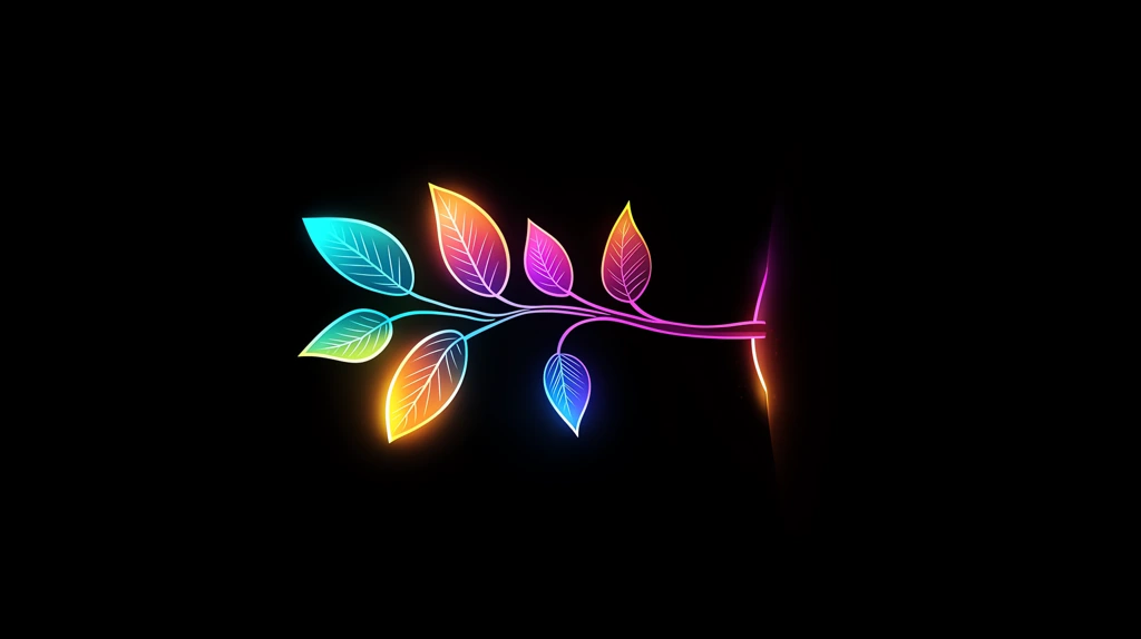 neon lighted a small tree sapling phone wallpaper 4k