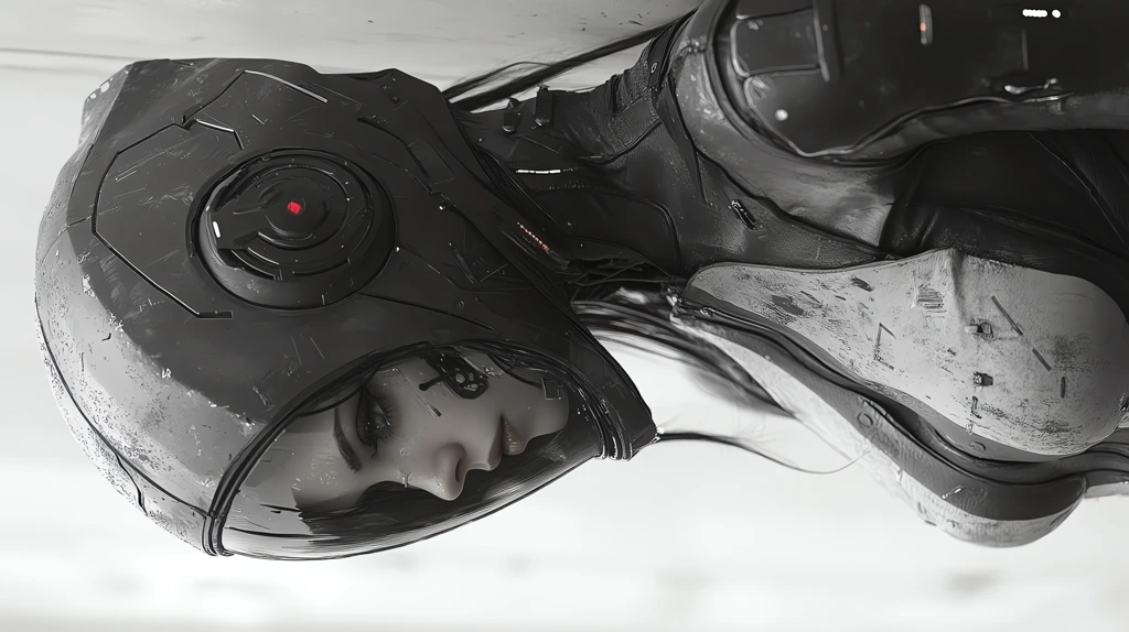 ninja cyberpunk woman conected to her spaceship phone wallpaper 4k