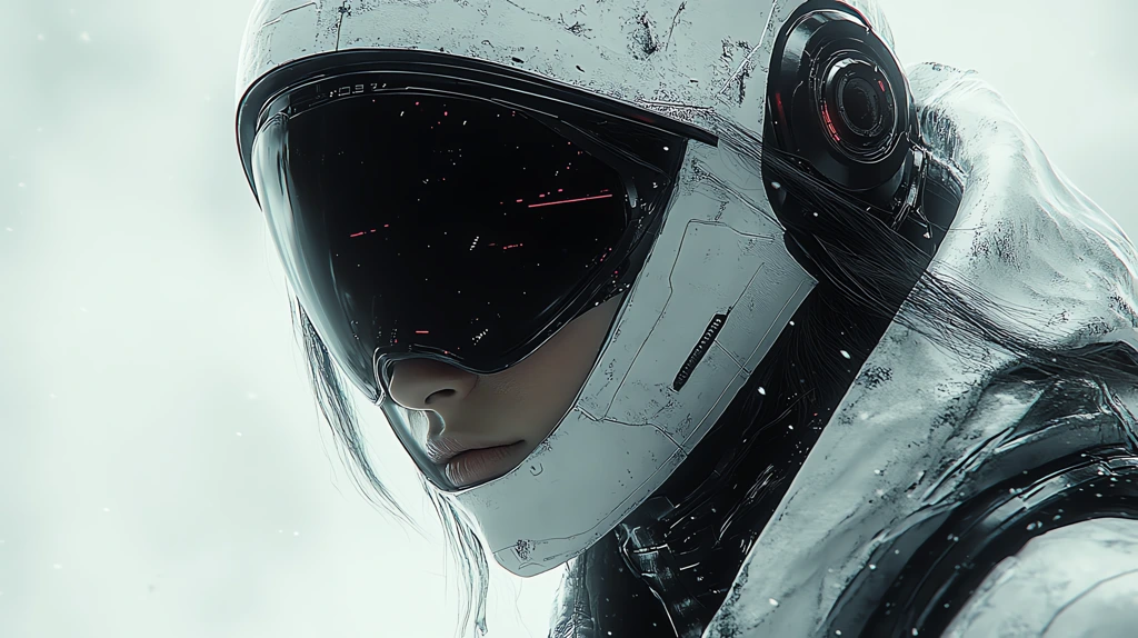 ninja cyberpunk woman spaceship desktop wallpaper 4k