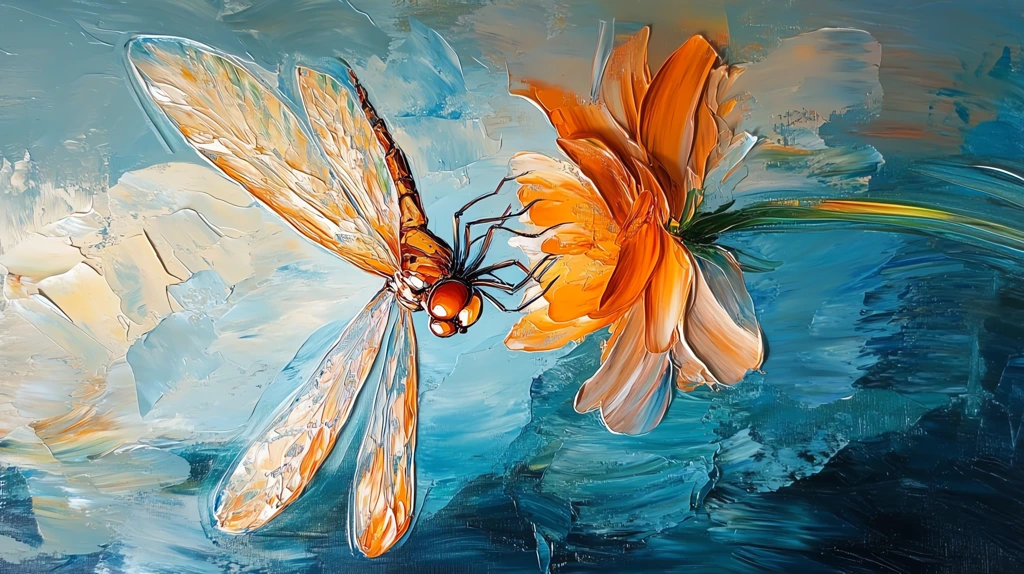 oil painting of a dragonfly phone wallpaper 4k