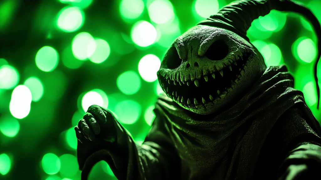 oogie boogie from a nightmare before christmas cinematic lighting desktop wallpaper 4k