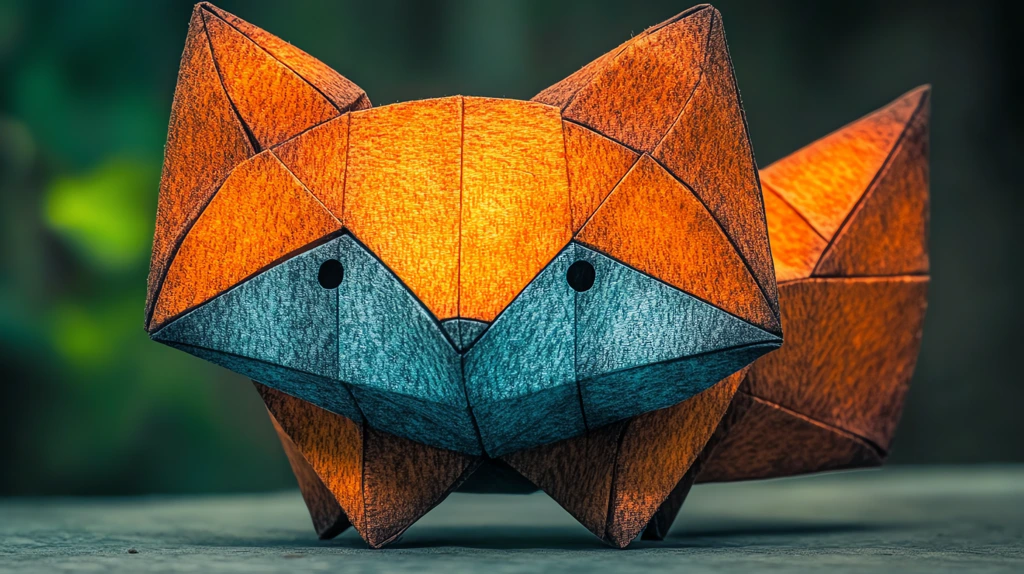 origami cute orange cat desktop wallpaper 4k