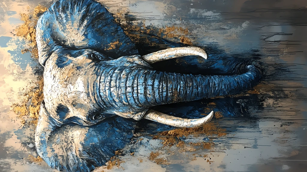 painting of an elephant blue phone wallpaper 4k