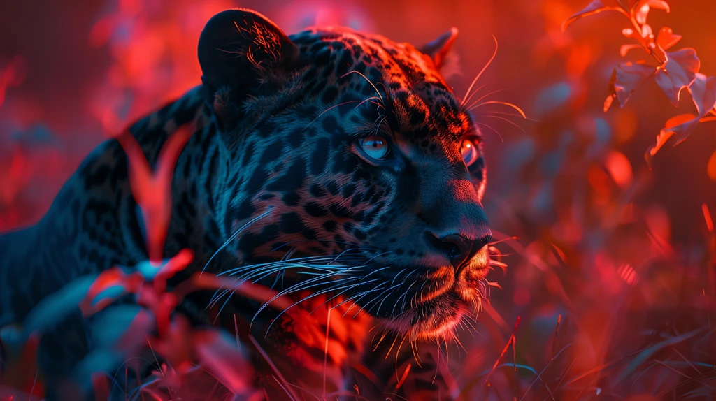 panther on a beautiful summer saturated with bright colors desktop wallpaper 4k