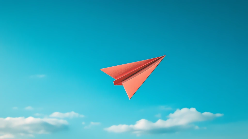 paper airplane on a clear blue sky desktop wallpaper 4k