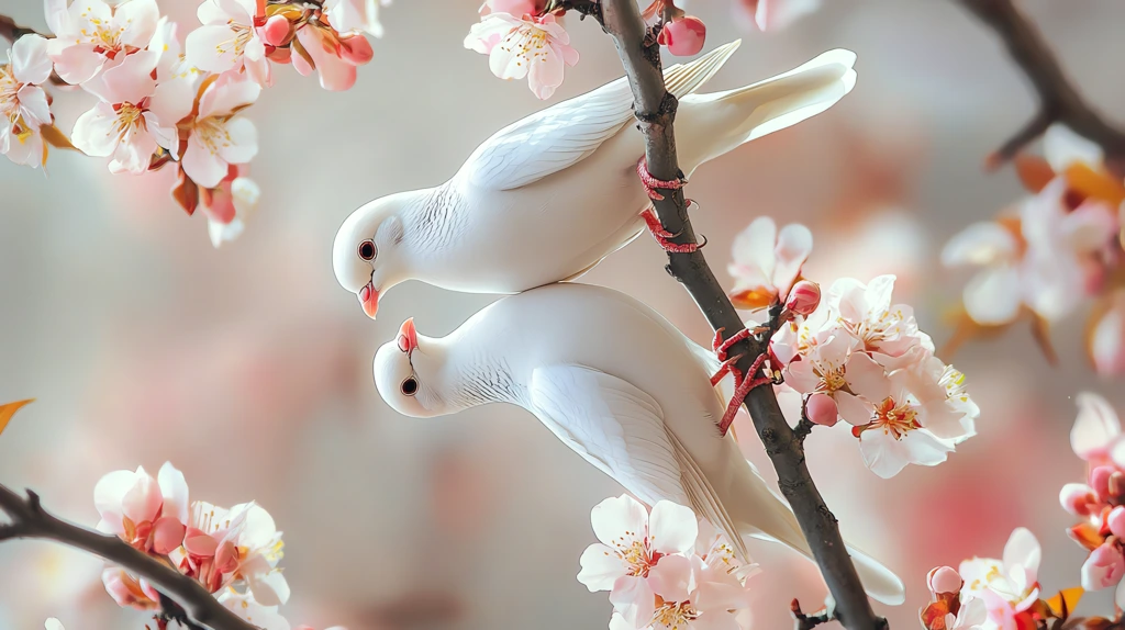 peace morning doves on a blooming version four phone wallpaper 4k