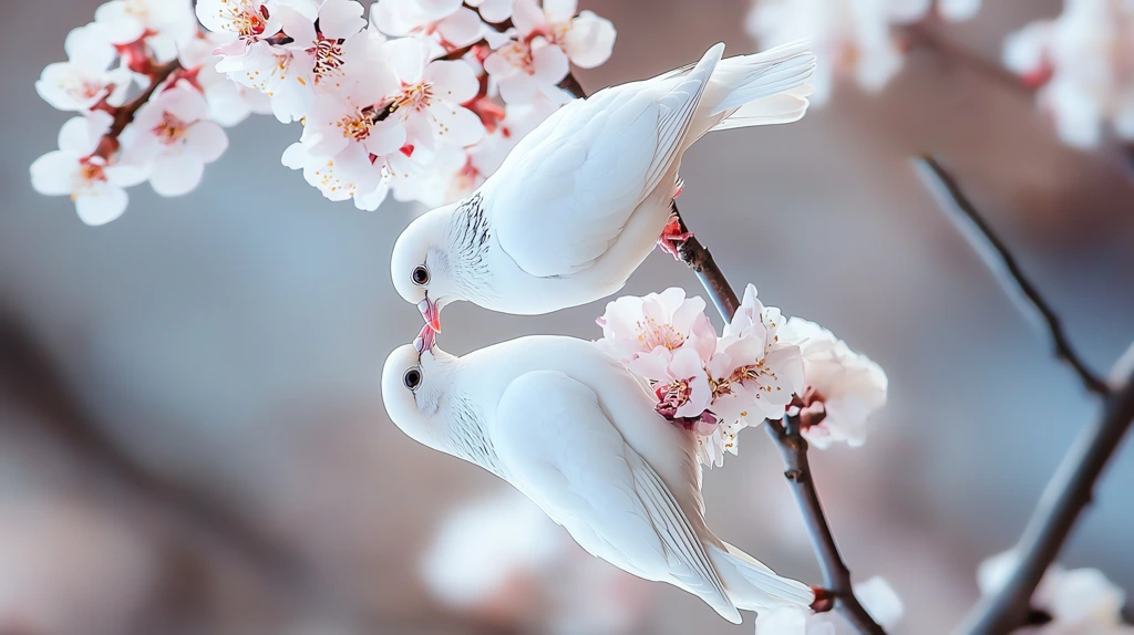 peace morning doves on a blooming version three phone wallpaper 4k