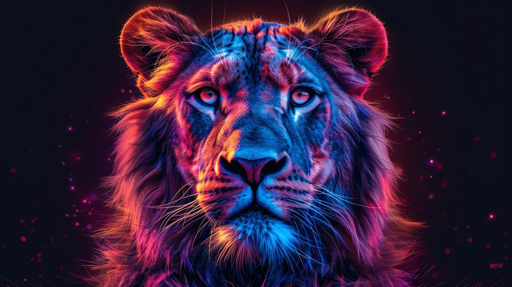 photo of a brightly colored lion desktop wallpaper 4k