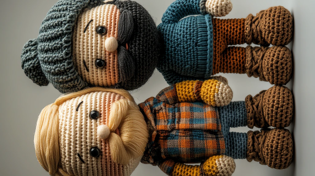 photo of two crotchet dolls phone wallpaper 4k