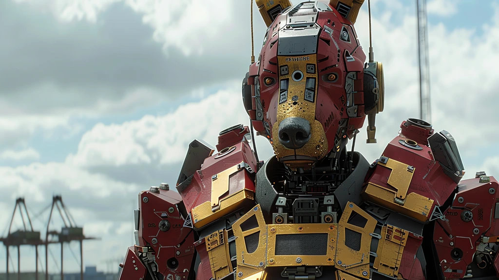 photography of maroon gold black techy cyborg bulldog desktop wallpaper 4k
