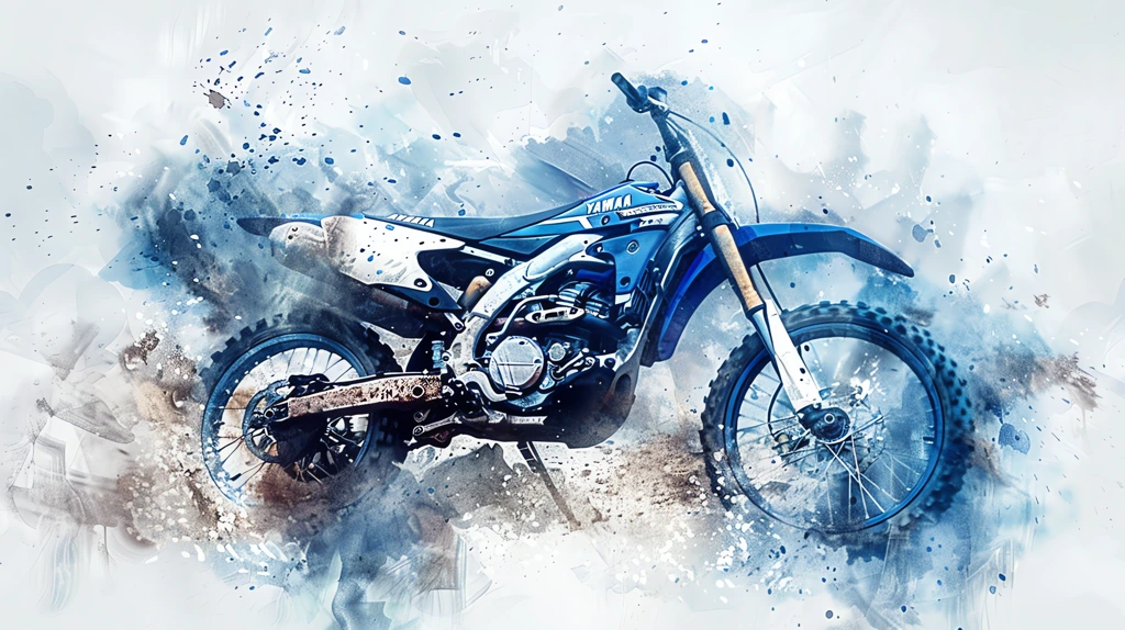 picture of yamaha dirt bike in the style of blue desktop wallpaper 4k