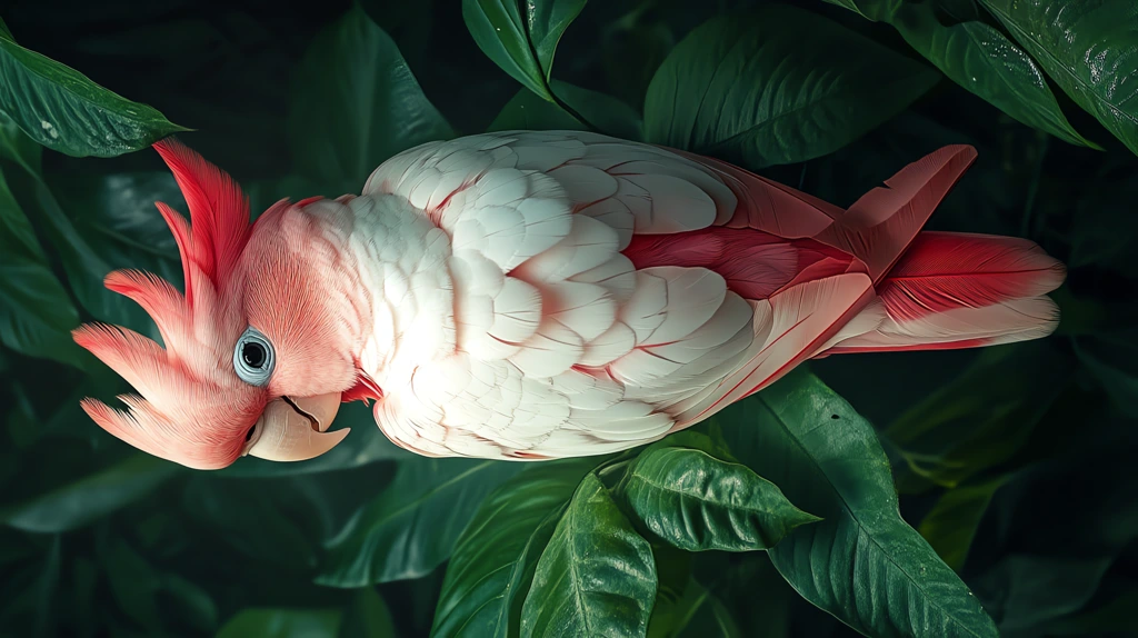 pink and white parakeet with dynamic lighting version four phone wallpaper 4k