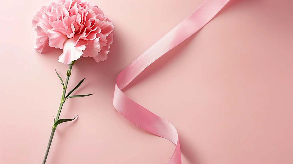 pink carnation flower is placed on isolated pastel pink desktop wallpaper 4k