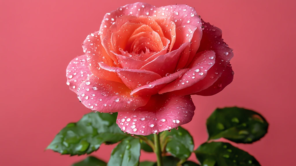 pink rose with water droplets version one desktop wallpaper 4k