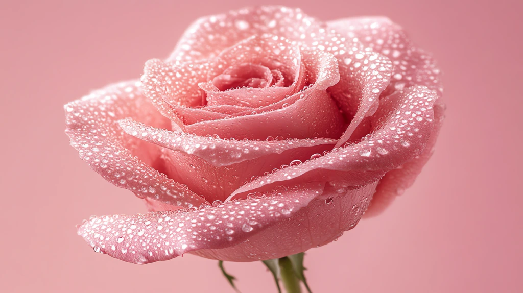 pink rose with water droplets version two desktop wallpaper 4k