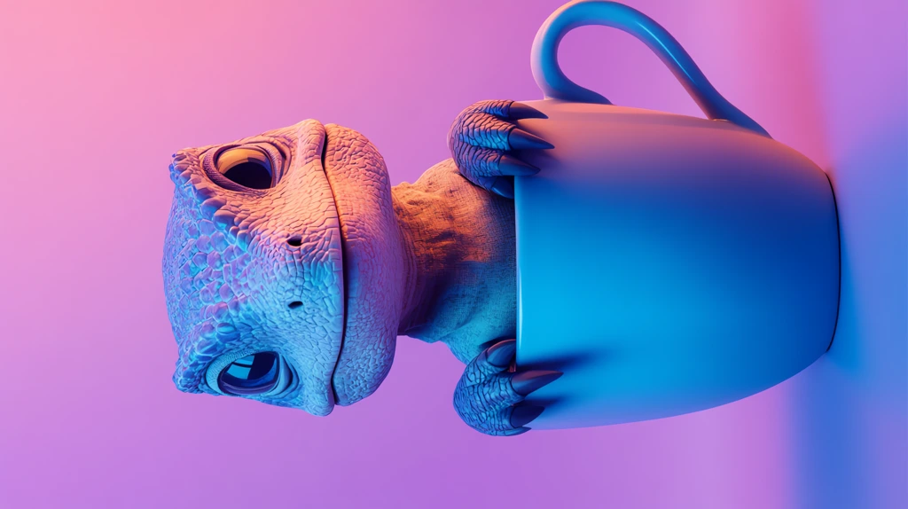 plain blue and purple a small dinosaur inside phone wallpaper 4k