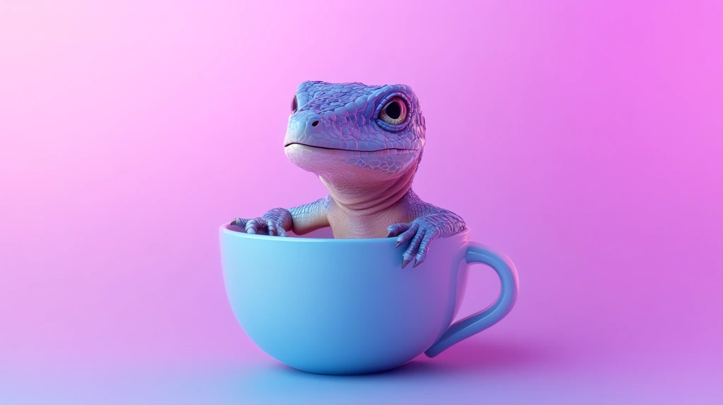 plain blue and purple small dinosaur inside a cup desktop wallpaper 4k