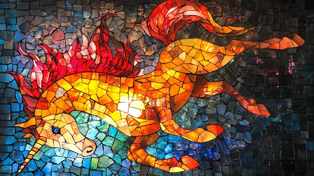 playful running unicorns glass mosaic version four phone wallpaper 4k