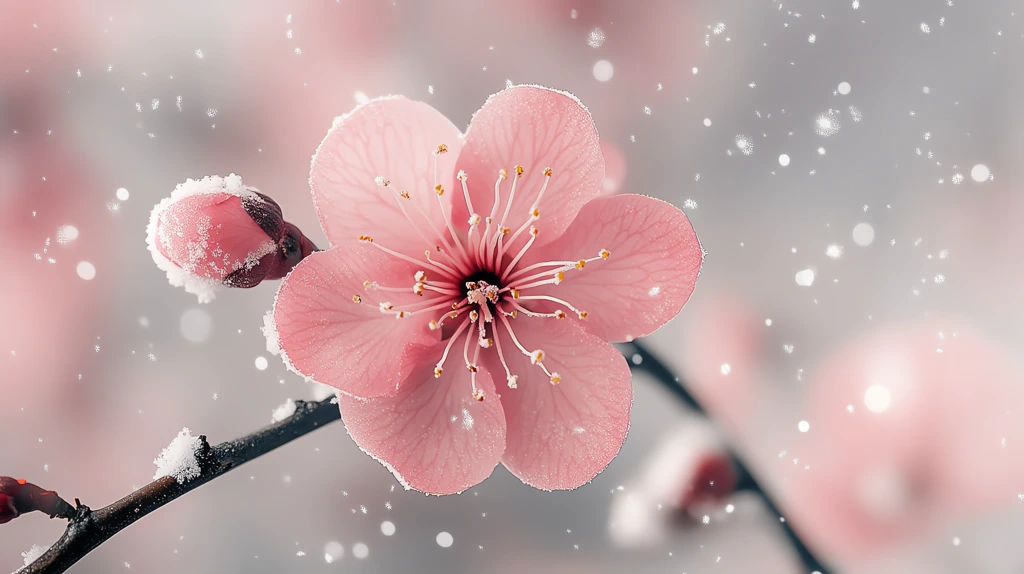 plum blossom blooming in the harsh winter phone wallpaper 4k