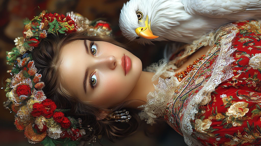 polish woman in national dress hyper-realistic phone wallpaper 4k