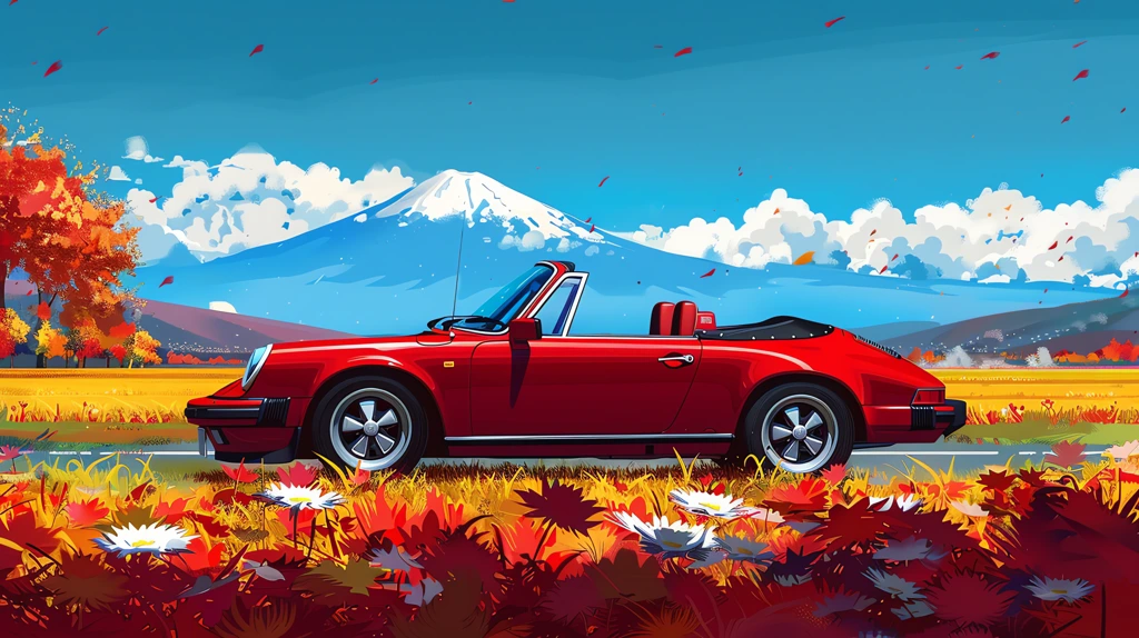 porsche convertible enjoy the colors of the four seasons desktop wallpaper 4k