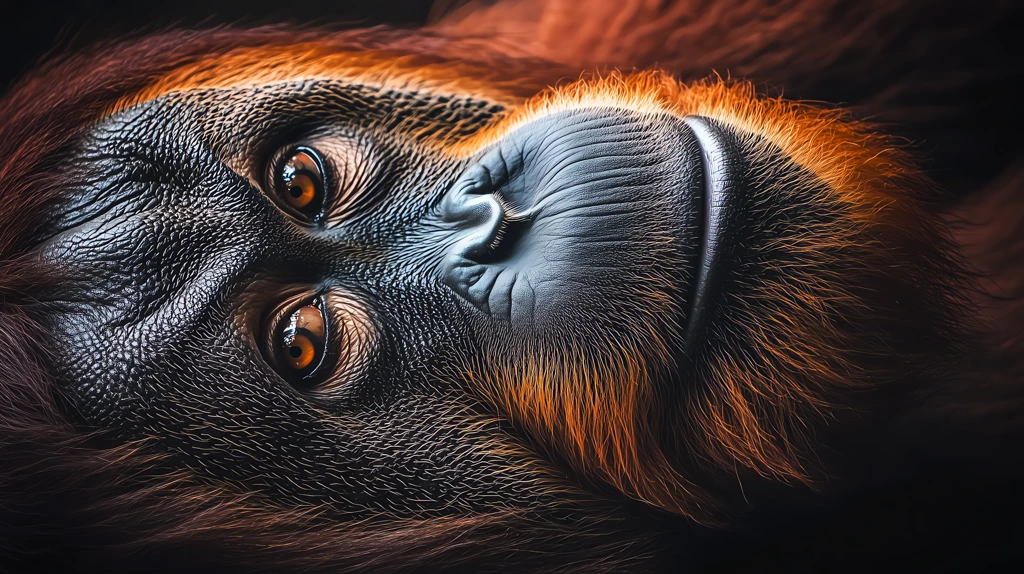 portrait of an orangutan phone wallpaper 4k