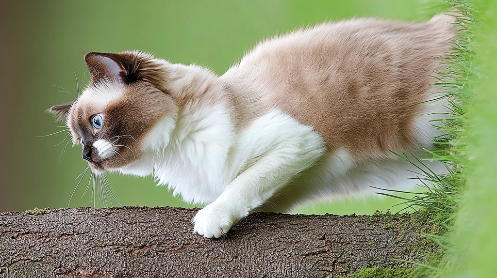 pretty and happy ragdoll cat in the grass phone wallpaper 4k