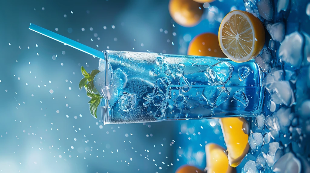 product image blue refreshing drink slated on blue phone wallpaper 4k