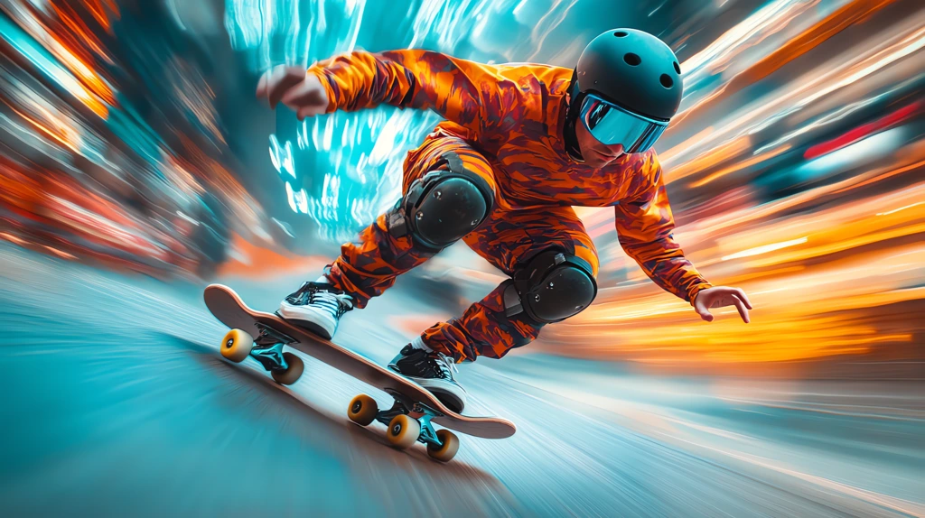 professional skateboarder in colorful desktop wallpaper 4k