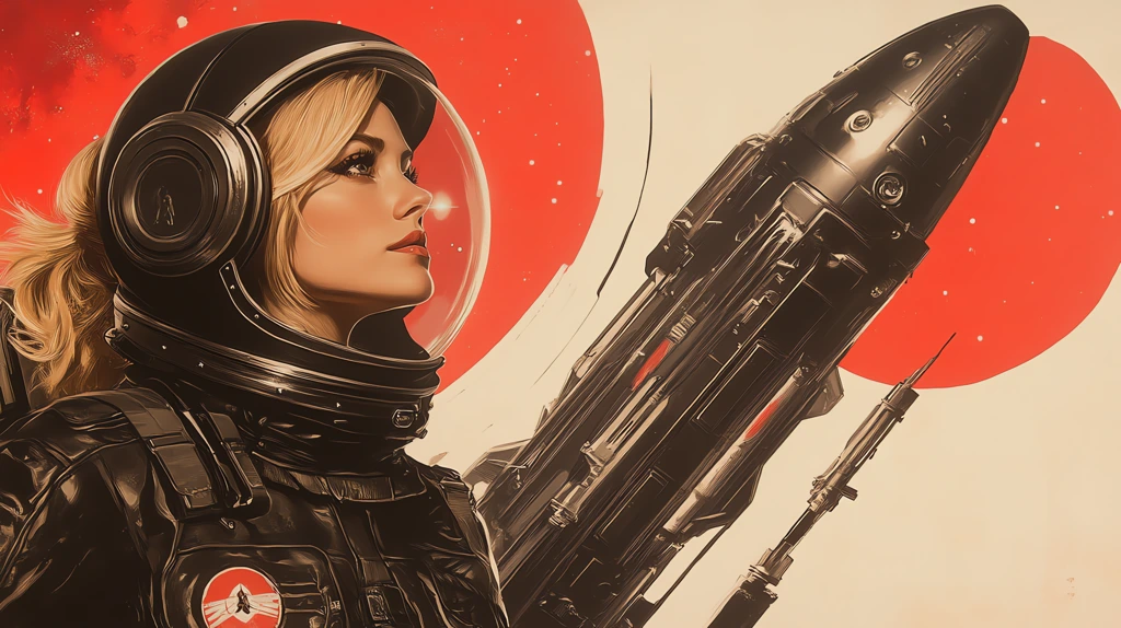 propaganda pin-ups promoting women space warriors desktop wallpaper 4k