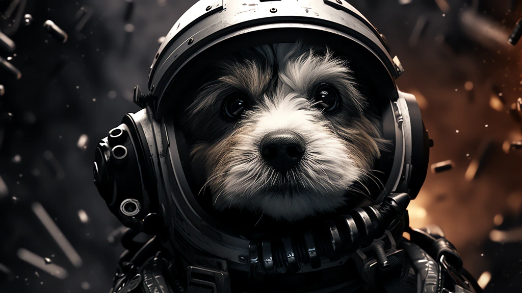 puppy astronaut kawaii high contrast desktop wallpaper 4k