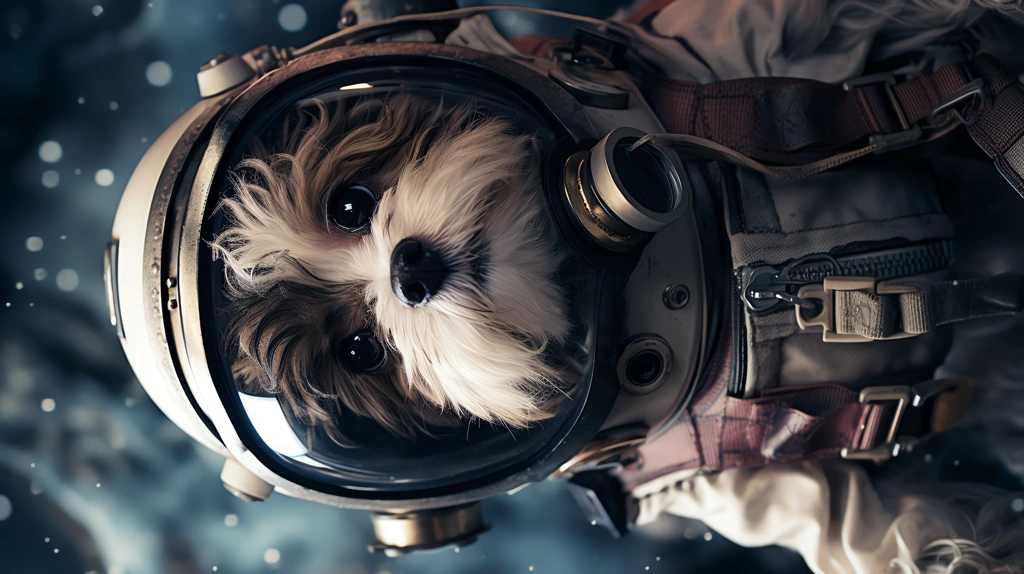 puppy astronaut kawaii phone wallpaper 4k