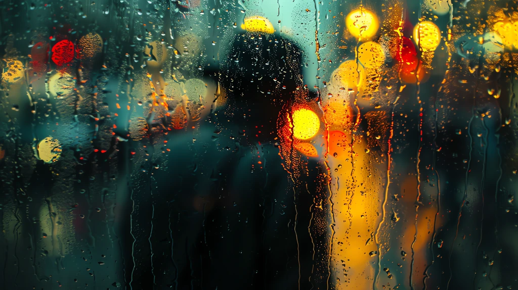 rain behind the translucent window sadness desktop wallpaper 4k