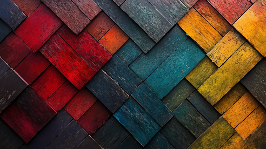 rainbow colors creative geometric wood abstract pattern desktop wallpaper 4k