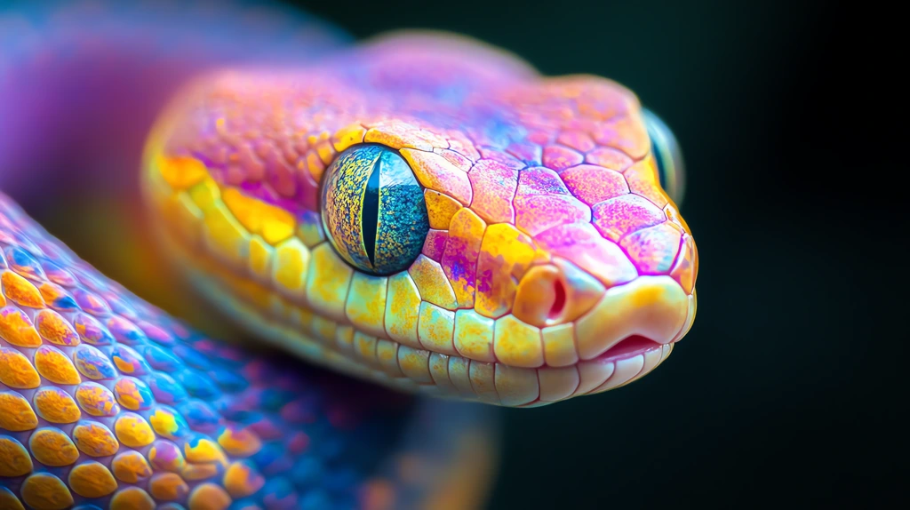 rainbow snake close up desktop wallpaper 4k