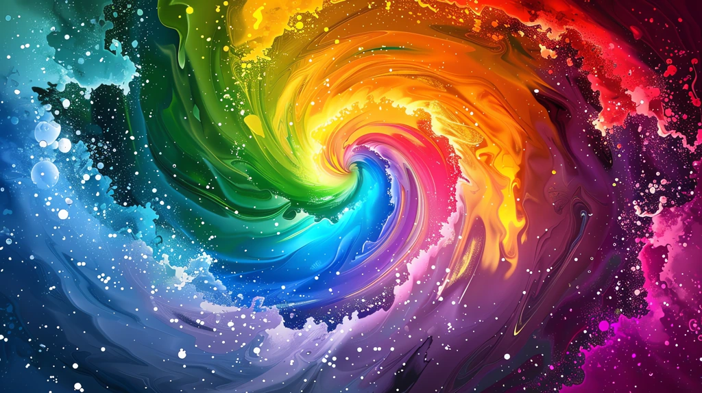 rainbow spirals and splashes in my mind desktop wallpaper 4k