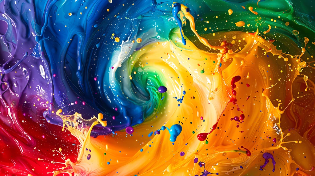 rainbow spirals and splashes phone wallpaper 4k