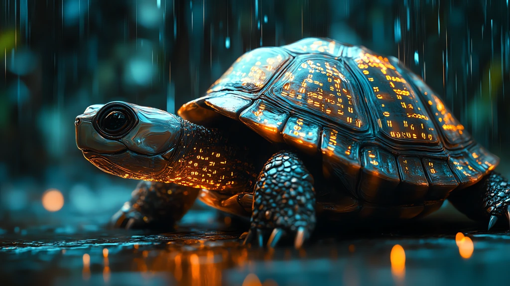 raining turtle-based binary desktop wallpaper 4k