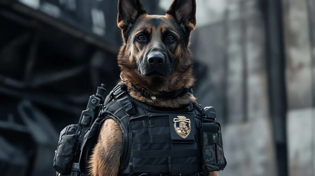 realistic dog police officer desktop wallpaper 4k