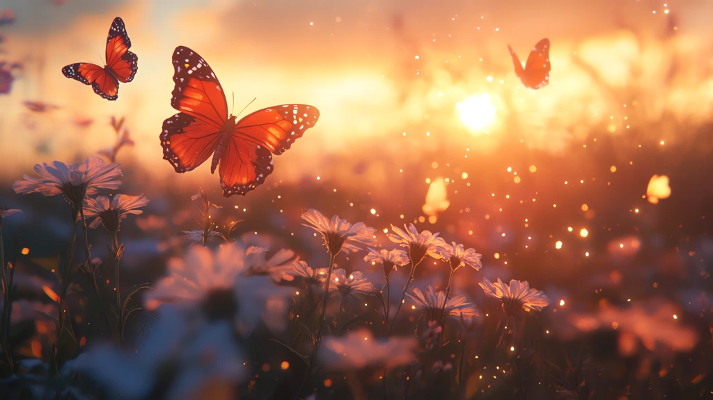 realistic flowers and butterflies version one desktop wallpaper 4k