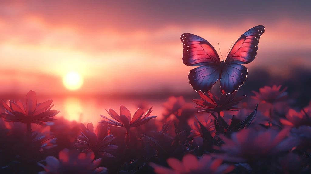 realistic flowers and butterflies version two desktop wallpaper 4k