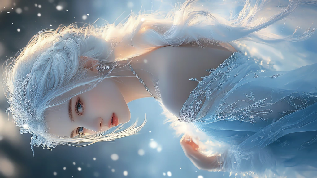 realistic snow queen from a fairy tale version three phone wallpaper 4k