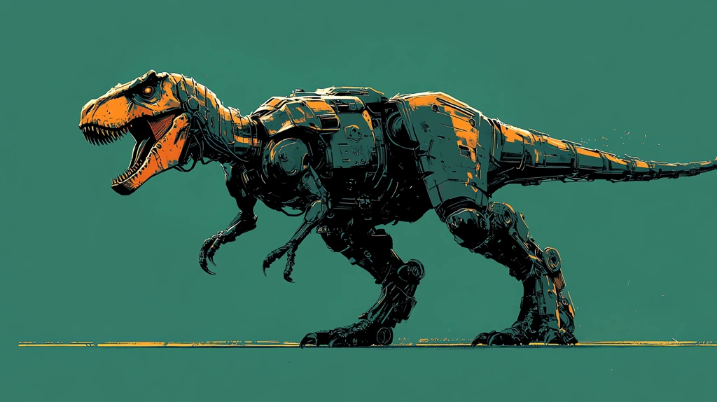 roaring t-rex wearing power armor exoskeleton by olly moss desktop wallpaper 4k