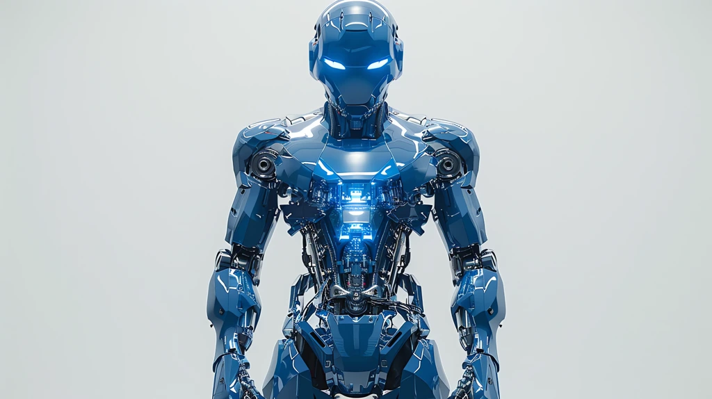 robot standing beautiful avatar its skin is blue colored but semitransparent desktop wallpaper 4k