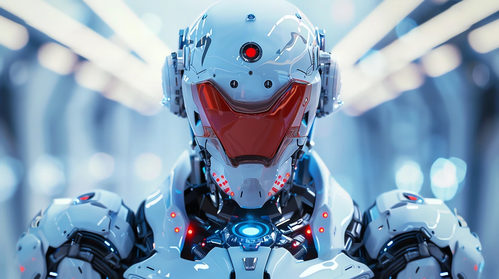 robotic mecha front view desktop wallpaper 4k