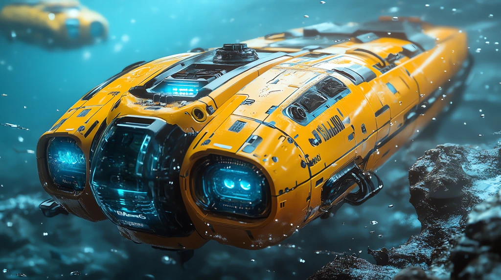 robots explore underwater scanning equipment desktop wallpaper 4k