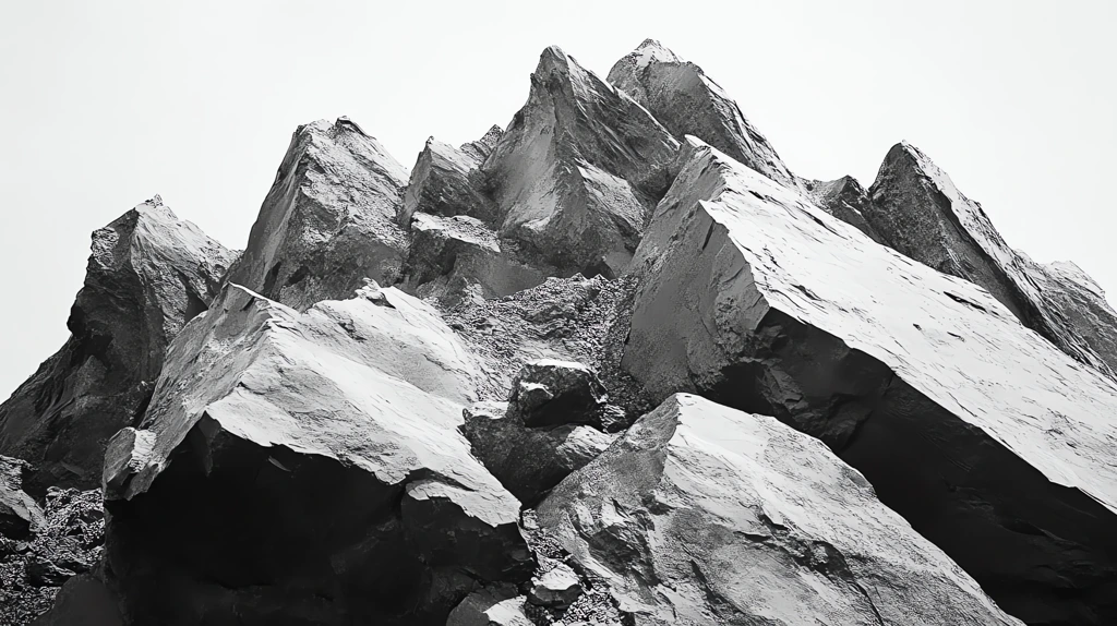 rocks mountains peaks in black and white minimalism desktop wallpaper 4k