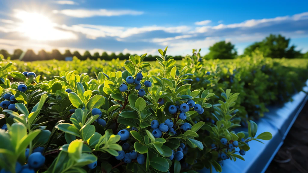 rows of blueberry farm desktop wallpaper 4k