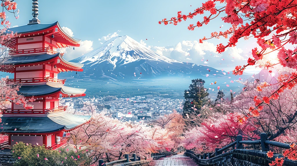 sakura trees day athmosphere henry rivers desktop wallpaper 4k