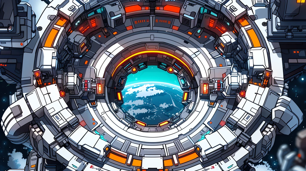 sci-fi mechanical military base center circular apron desktop wallpaper 4k